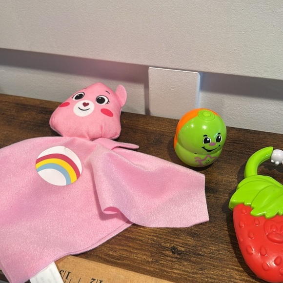 Baby toy bundle care bear lovey, watch, phone rattle wobble toy chew toy - Picture 4 of 4